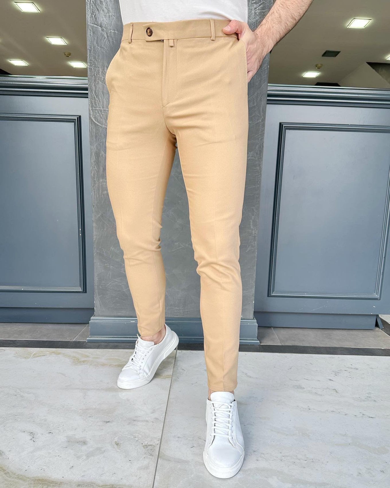 Pantaloni Timeless crem