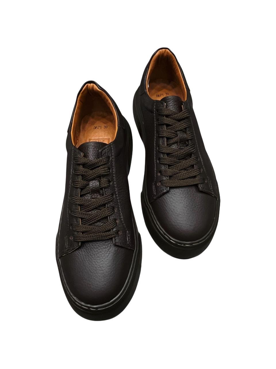 Sneakers Urban din Piele – Maro