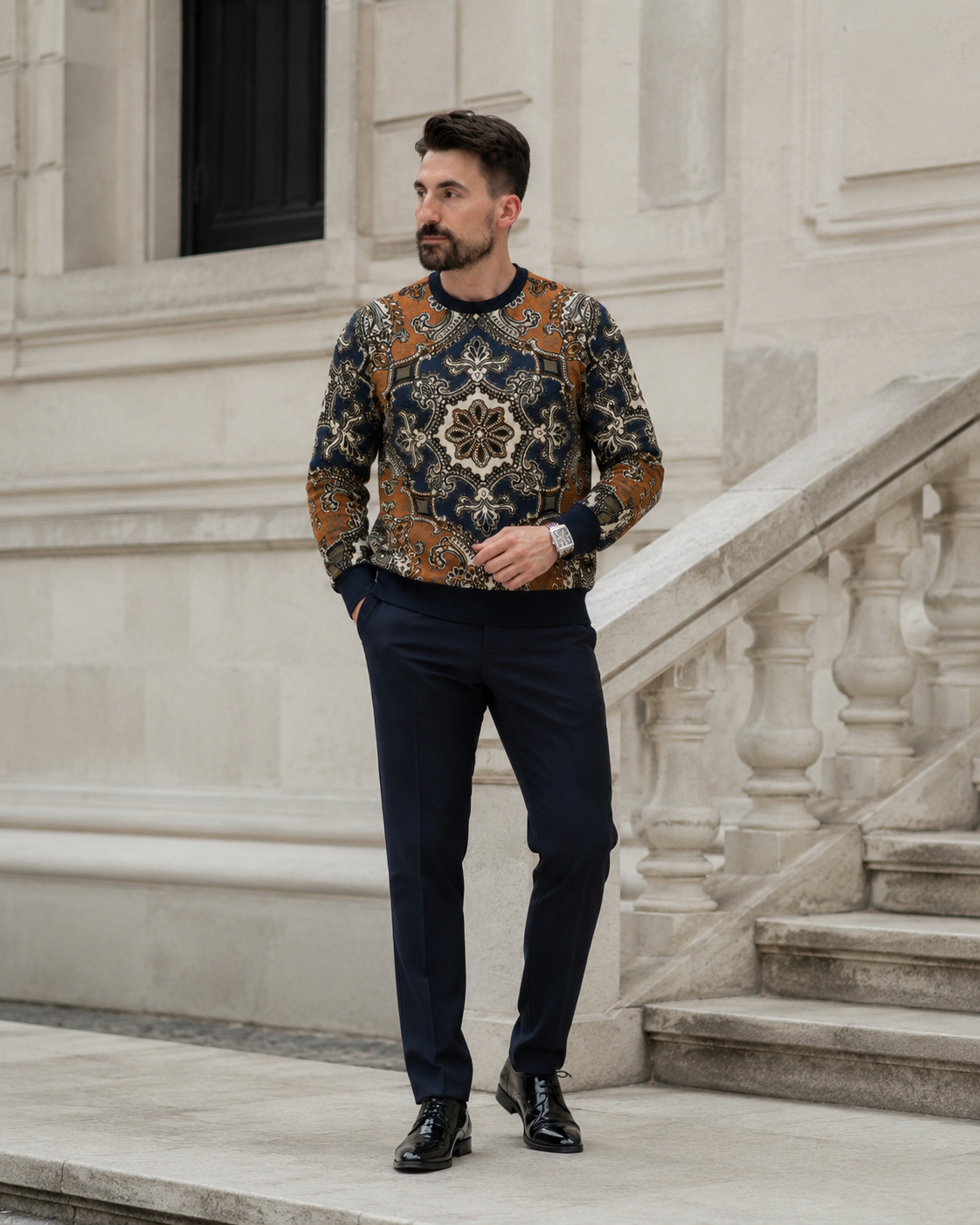 Bluză Lucien bluemarin cu model