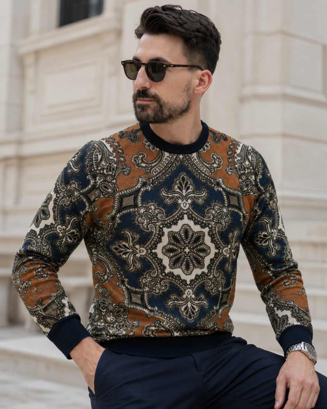 Bluză Lucien bluemarin cu model