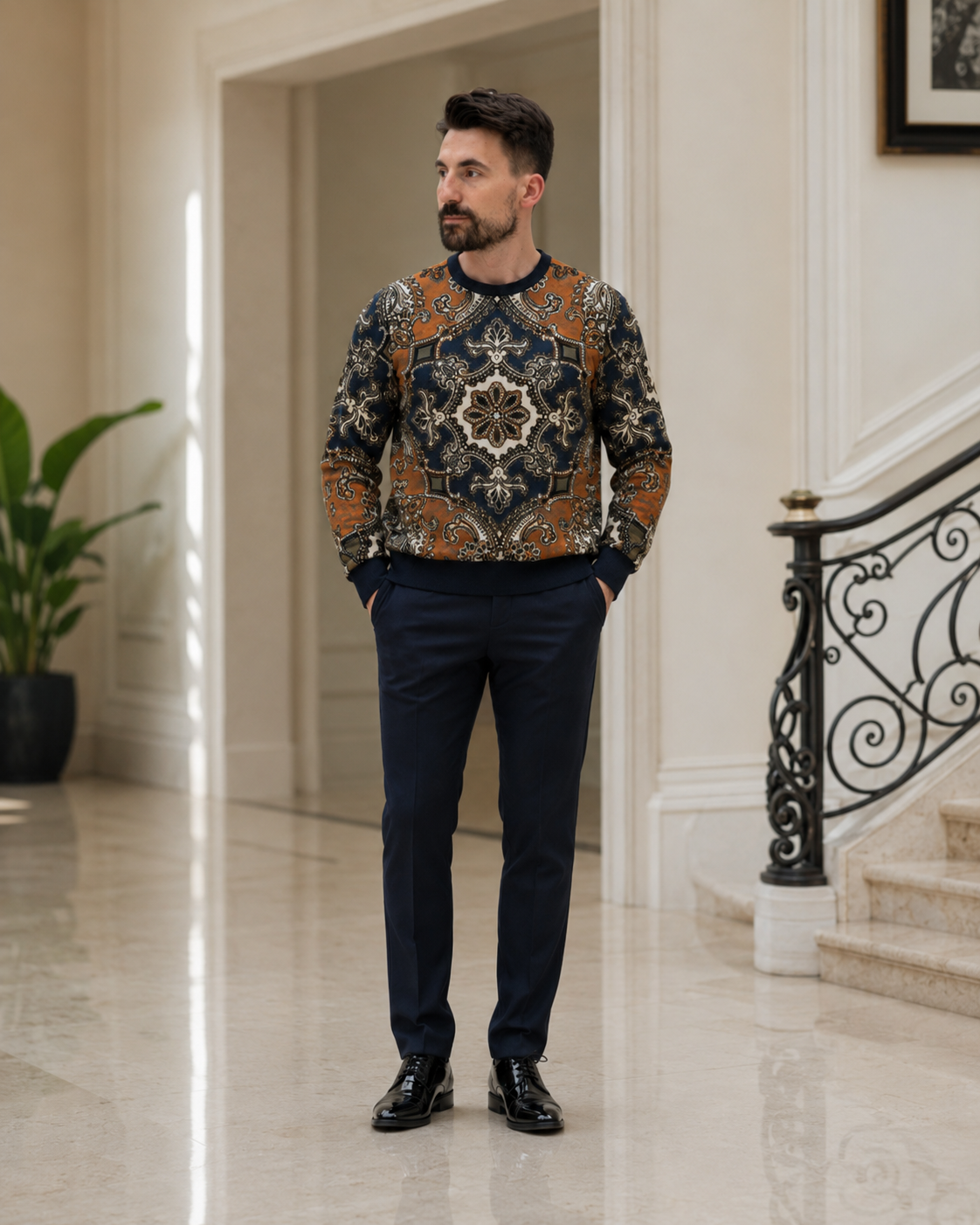 Bluză Lucien bluemarin cu model