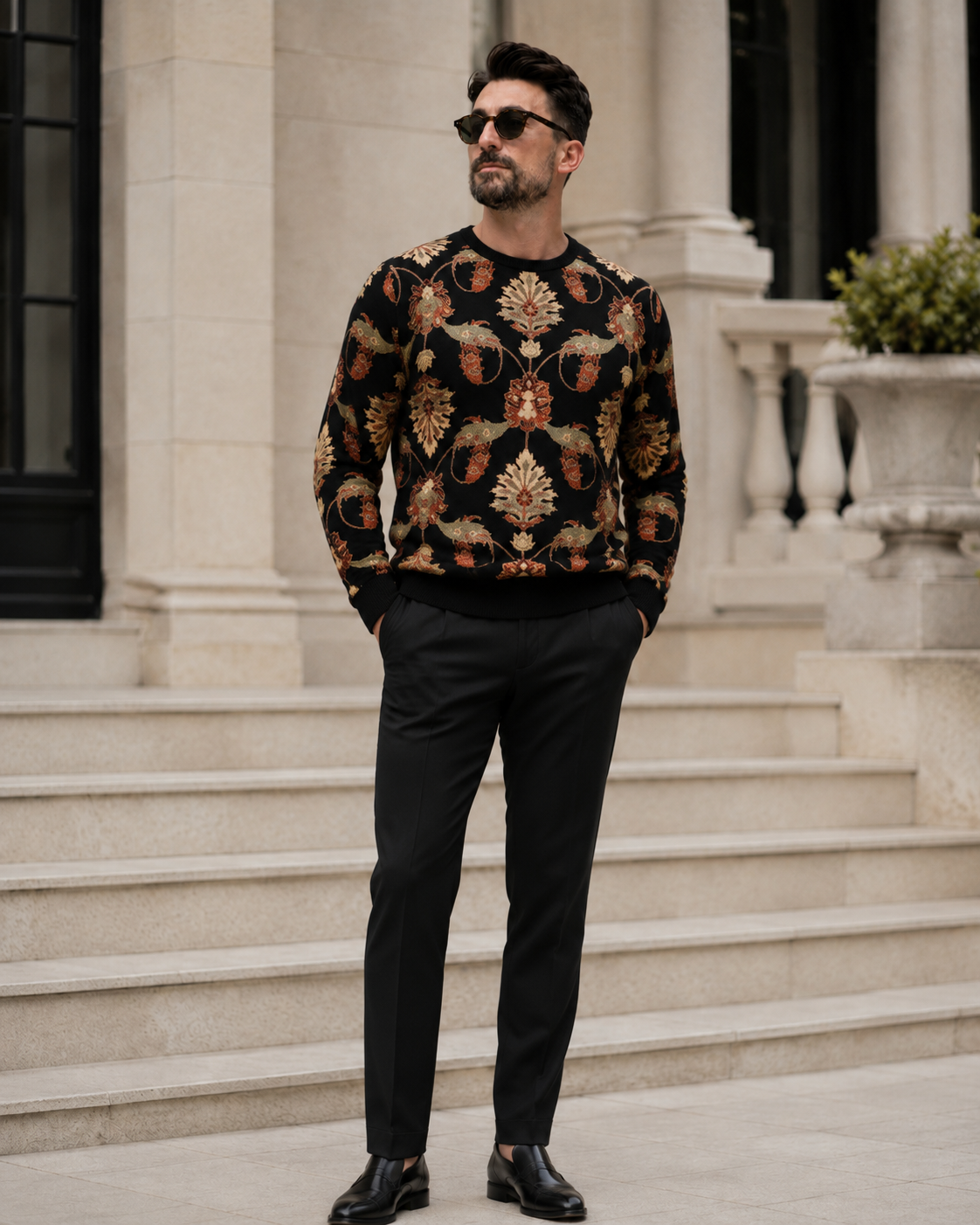 Bluză Otto neagră cu model