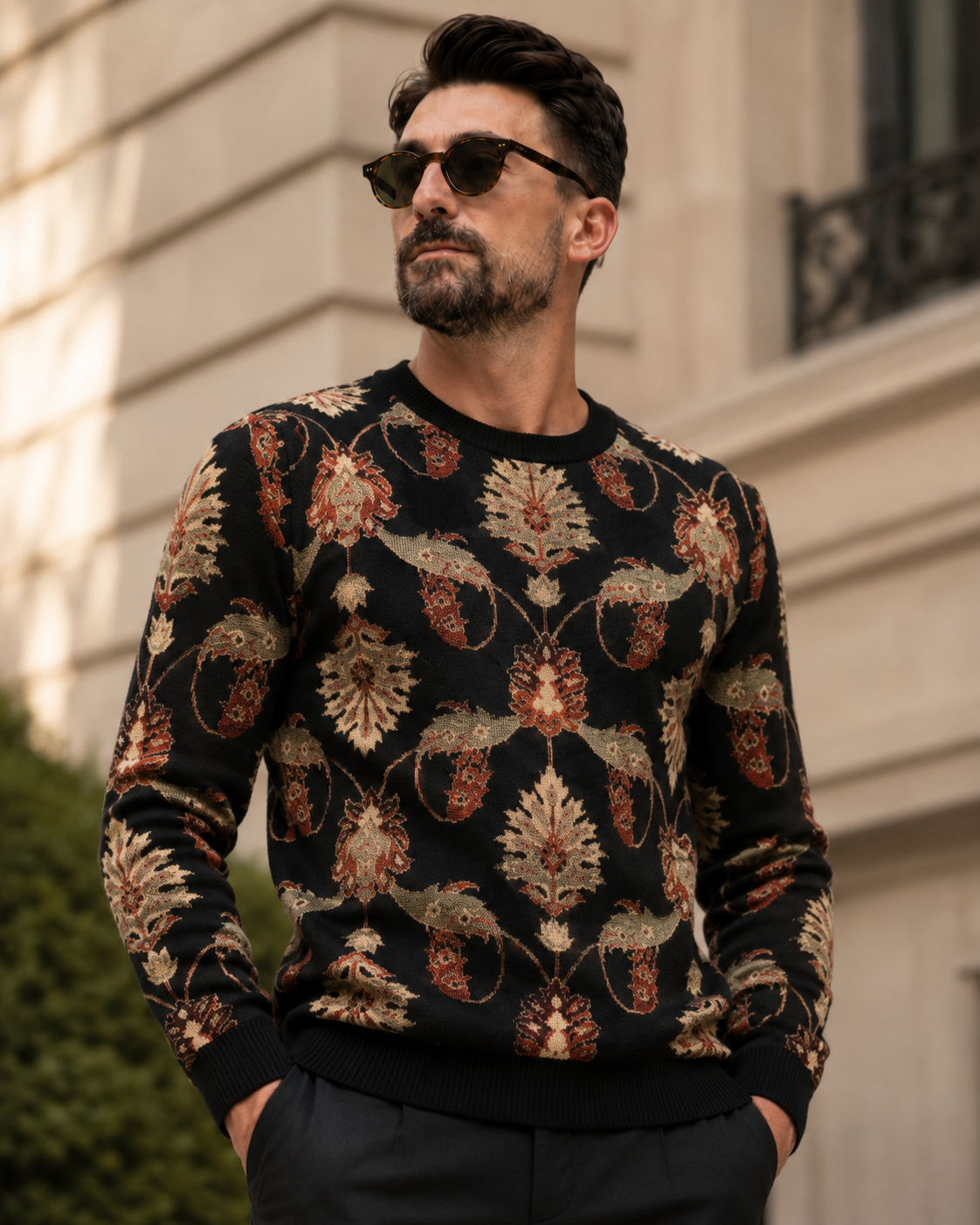 Bluză Otto neagră cu model