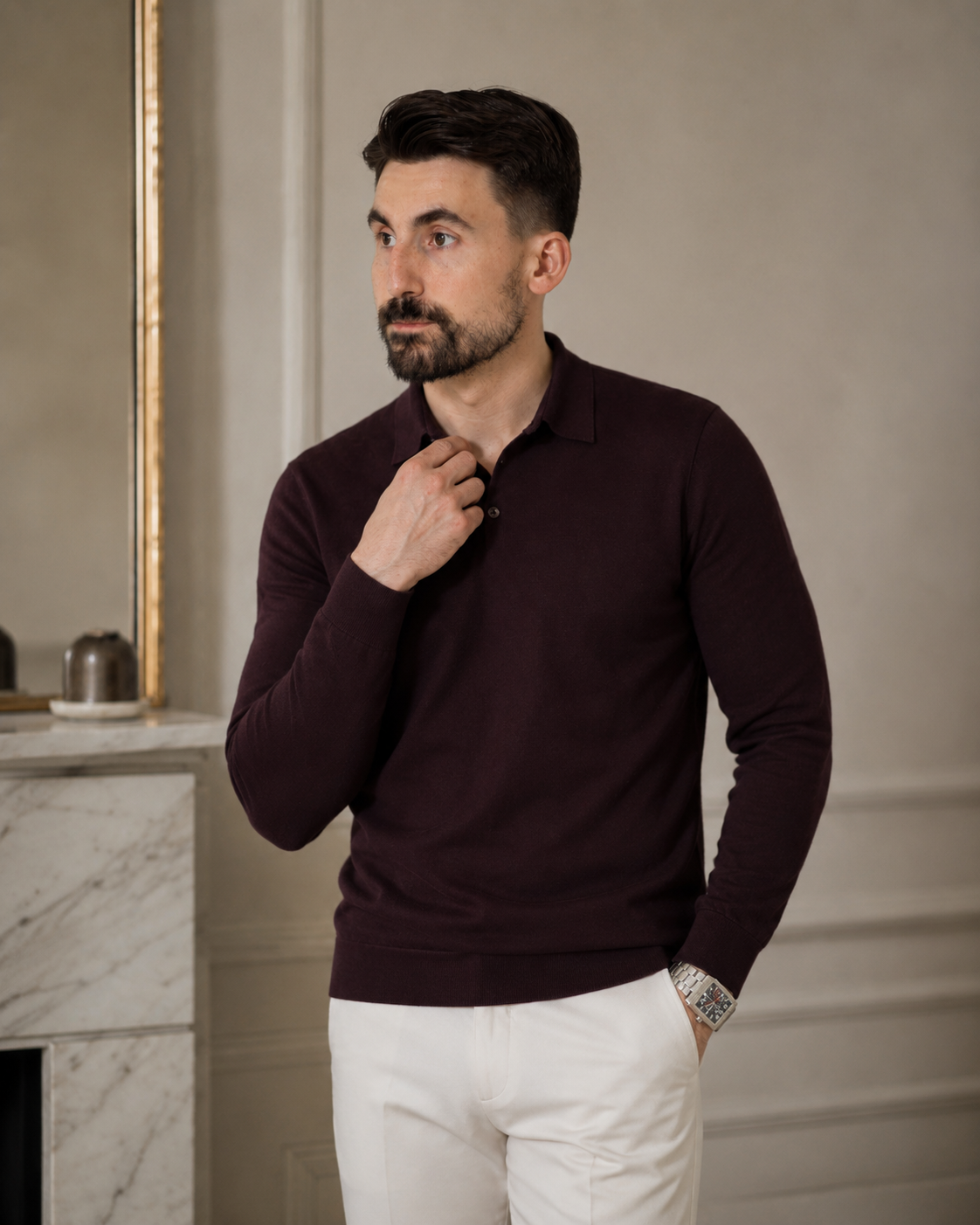Bluză Yakali bordo
