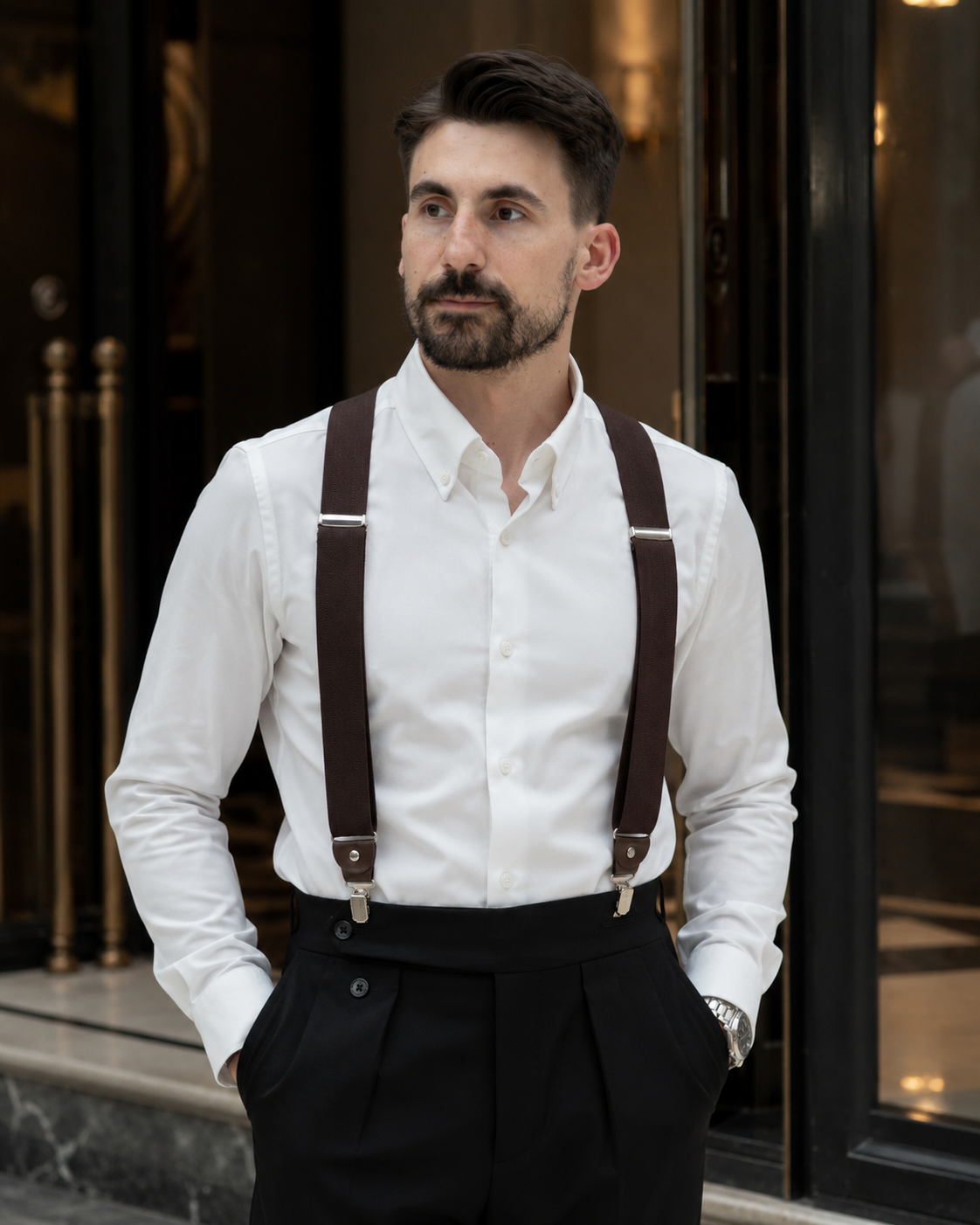 Bretele pentru pantaloni - negru