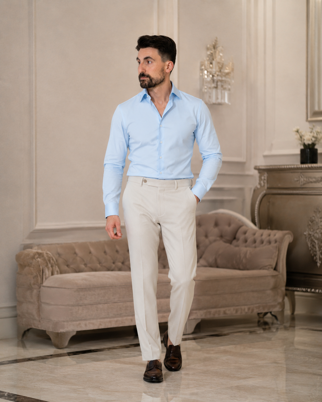Cămașă Italian albastru-deschis