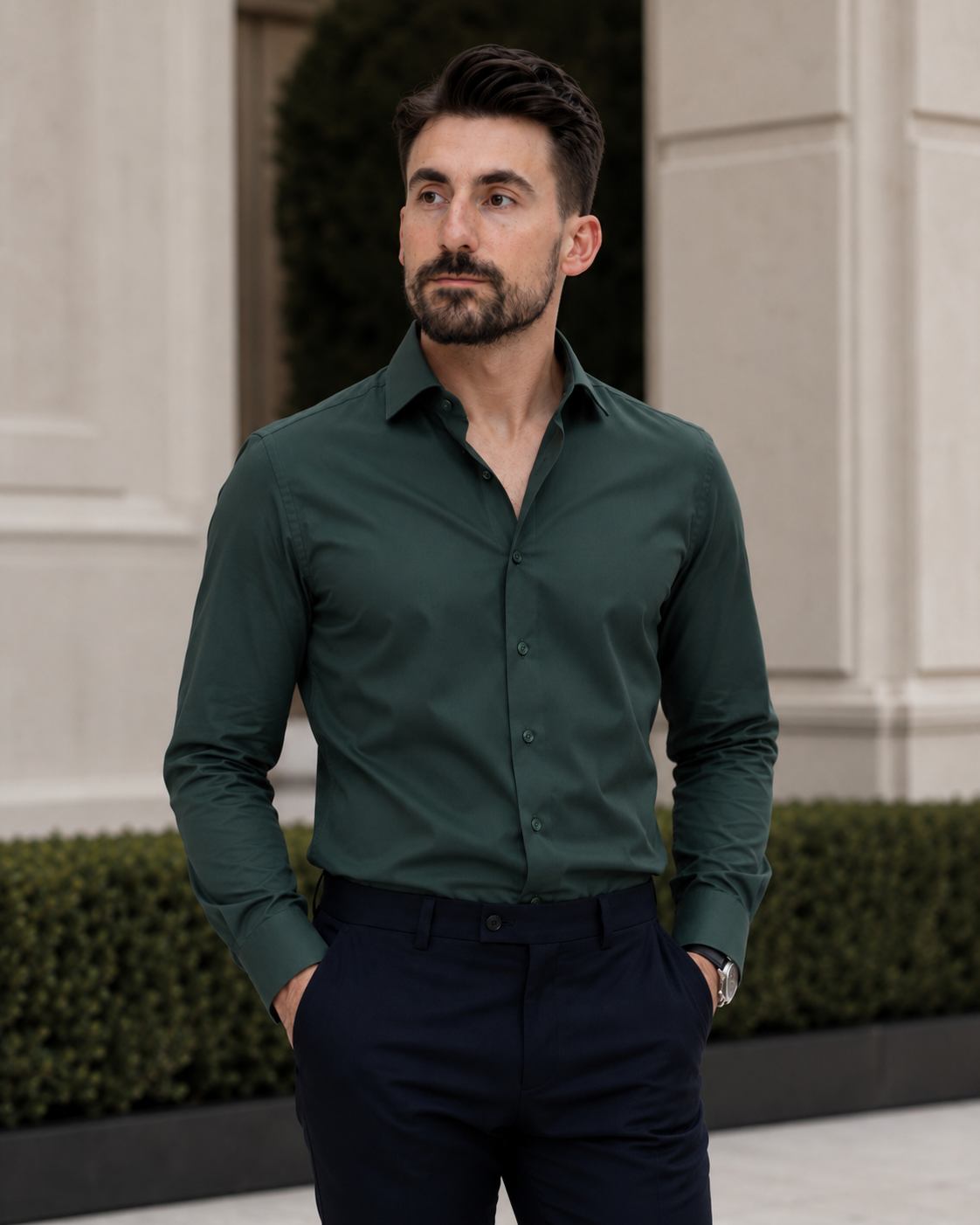 Cămașă Italian verde închis