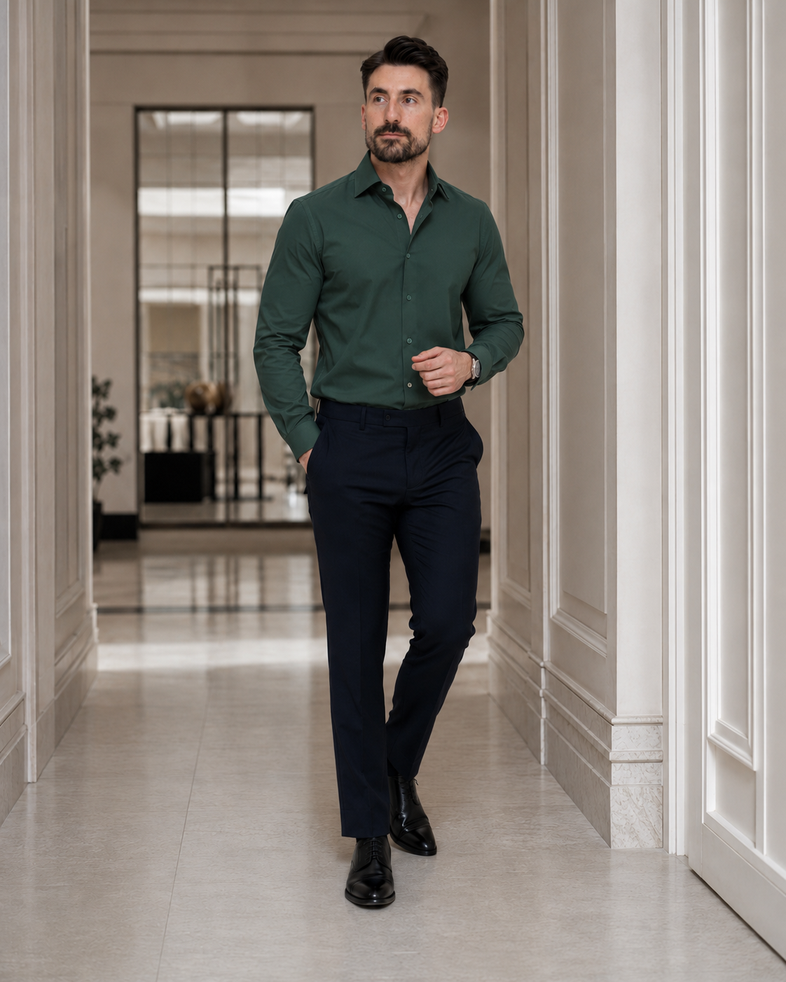 Cămașă Italian verde închis