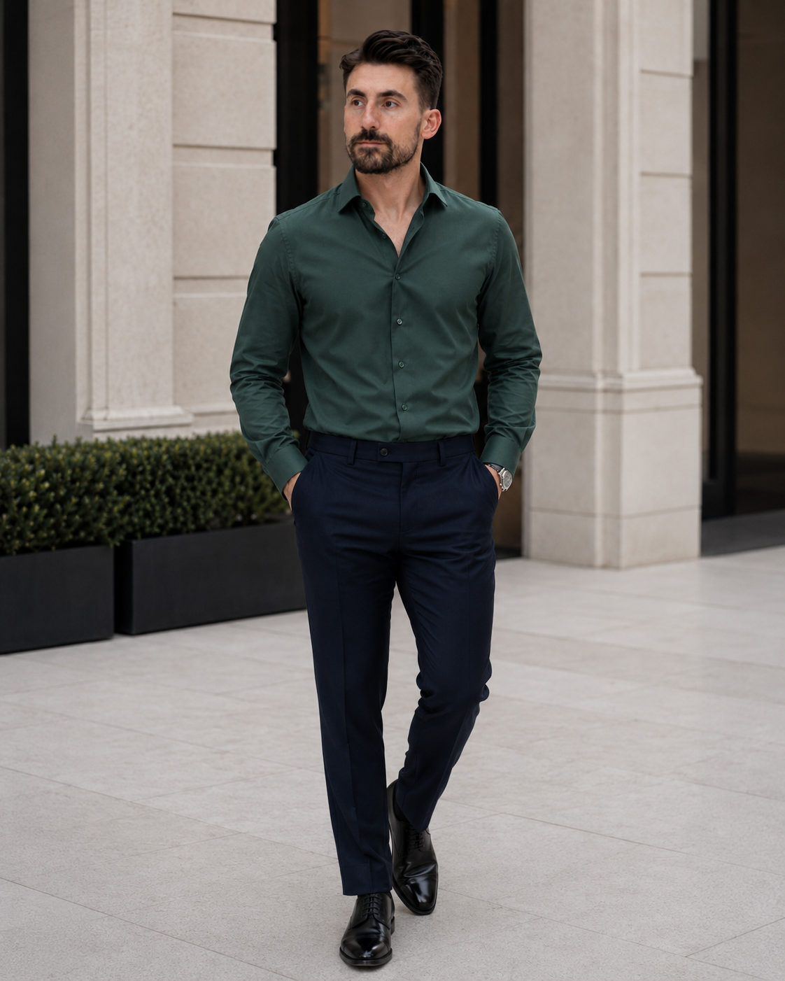 Cămașă Italian verde închis