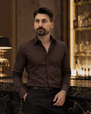 Cămașă Saten maro