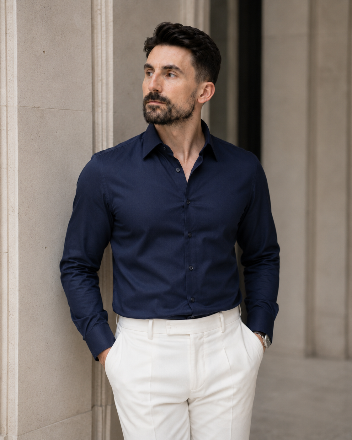 Cămașă Tencel bluemarin