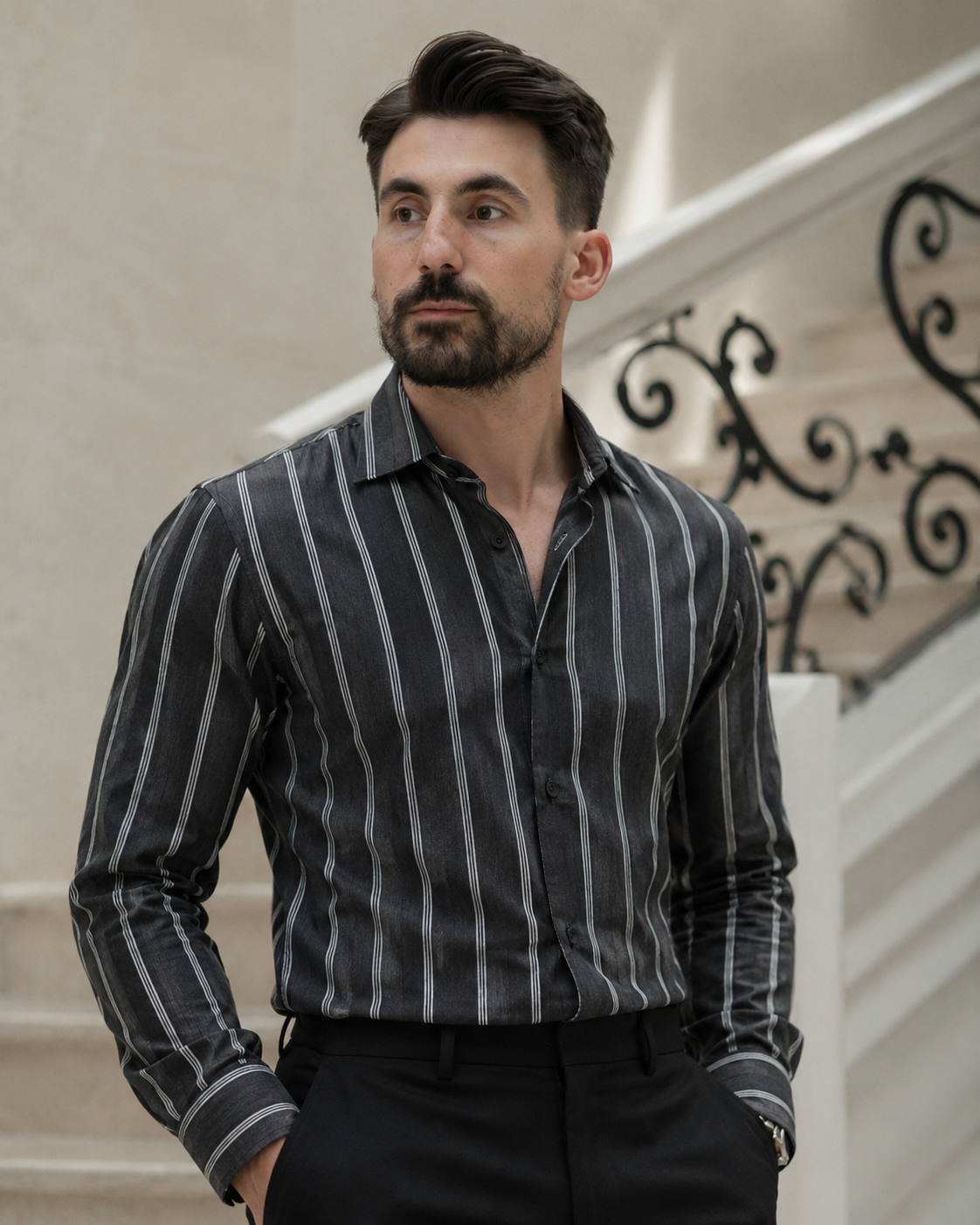 Cămașă  Wind negru-alb