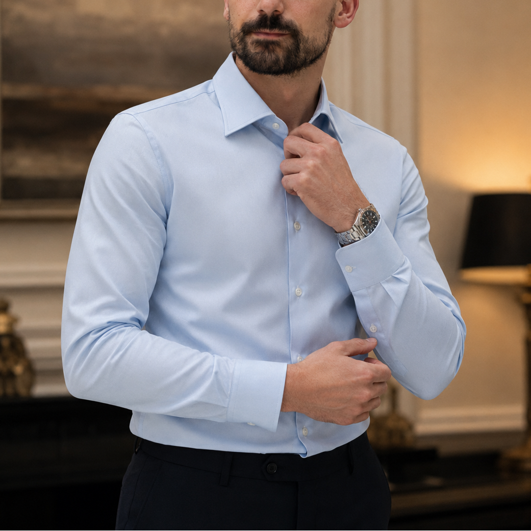 Cămașă din Saten albastră