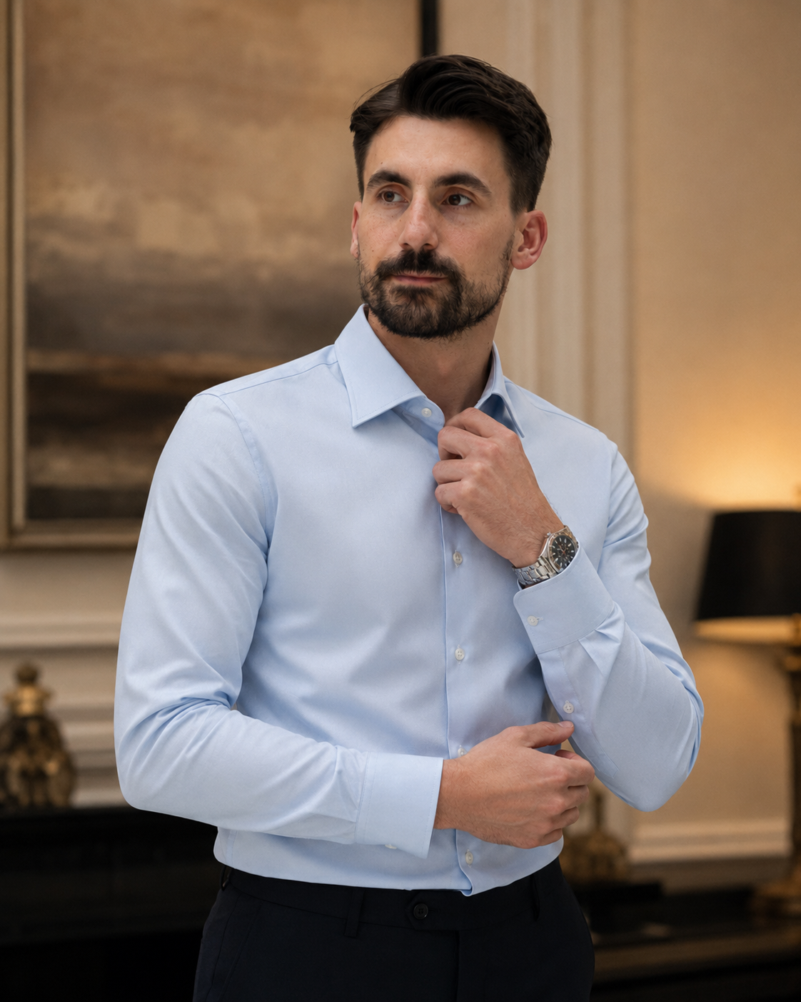 Cămașă din Saten albastră