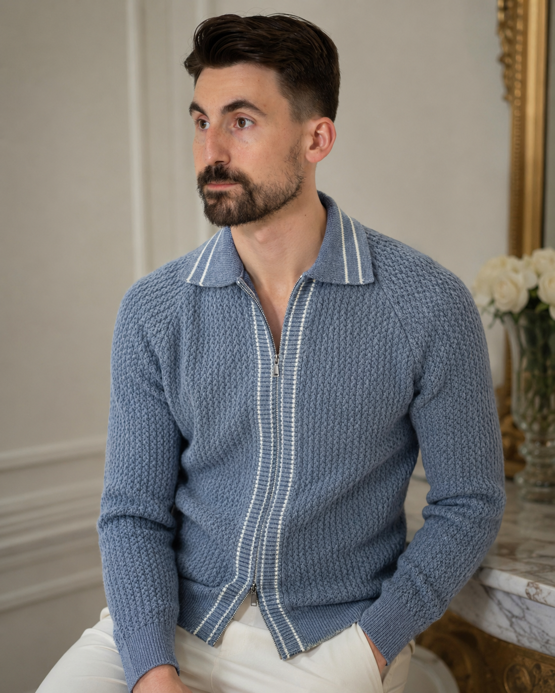 Cardigan Fer.Volente albastru-deschis