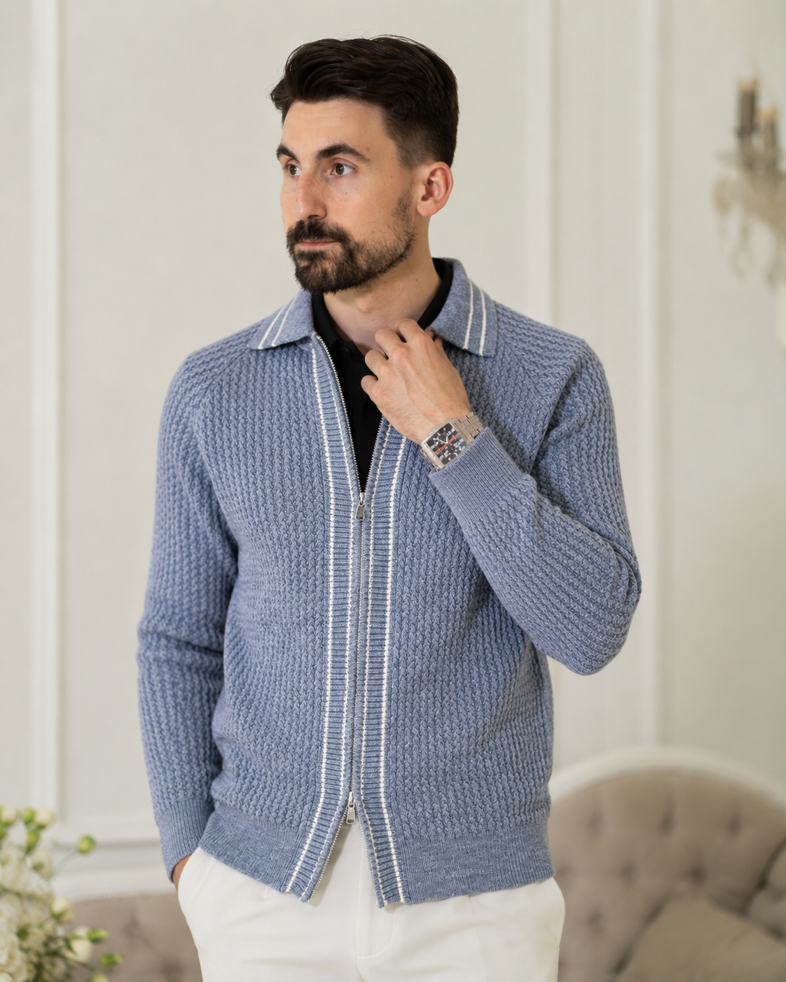 Cardigan Fer.Volente albastru-deschis
