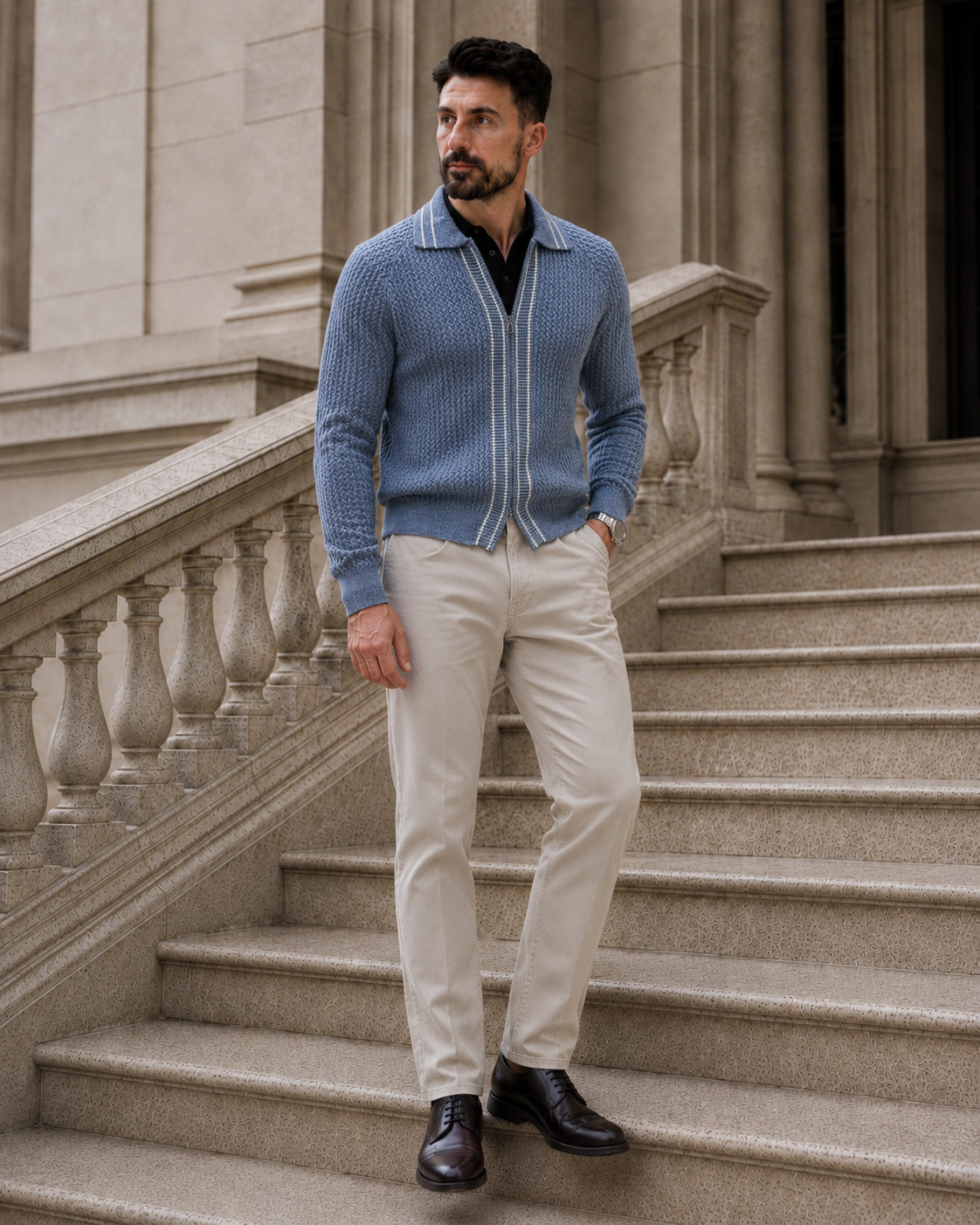 Cardigan Fer.Volente albastru-deschis