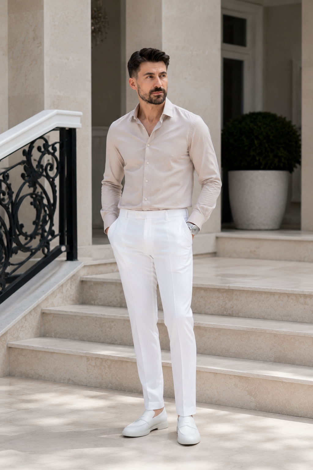 Pantaloni Timeless alb