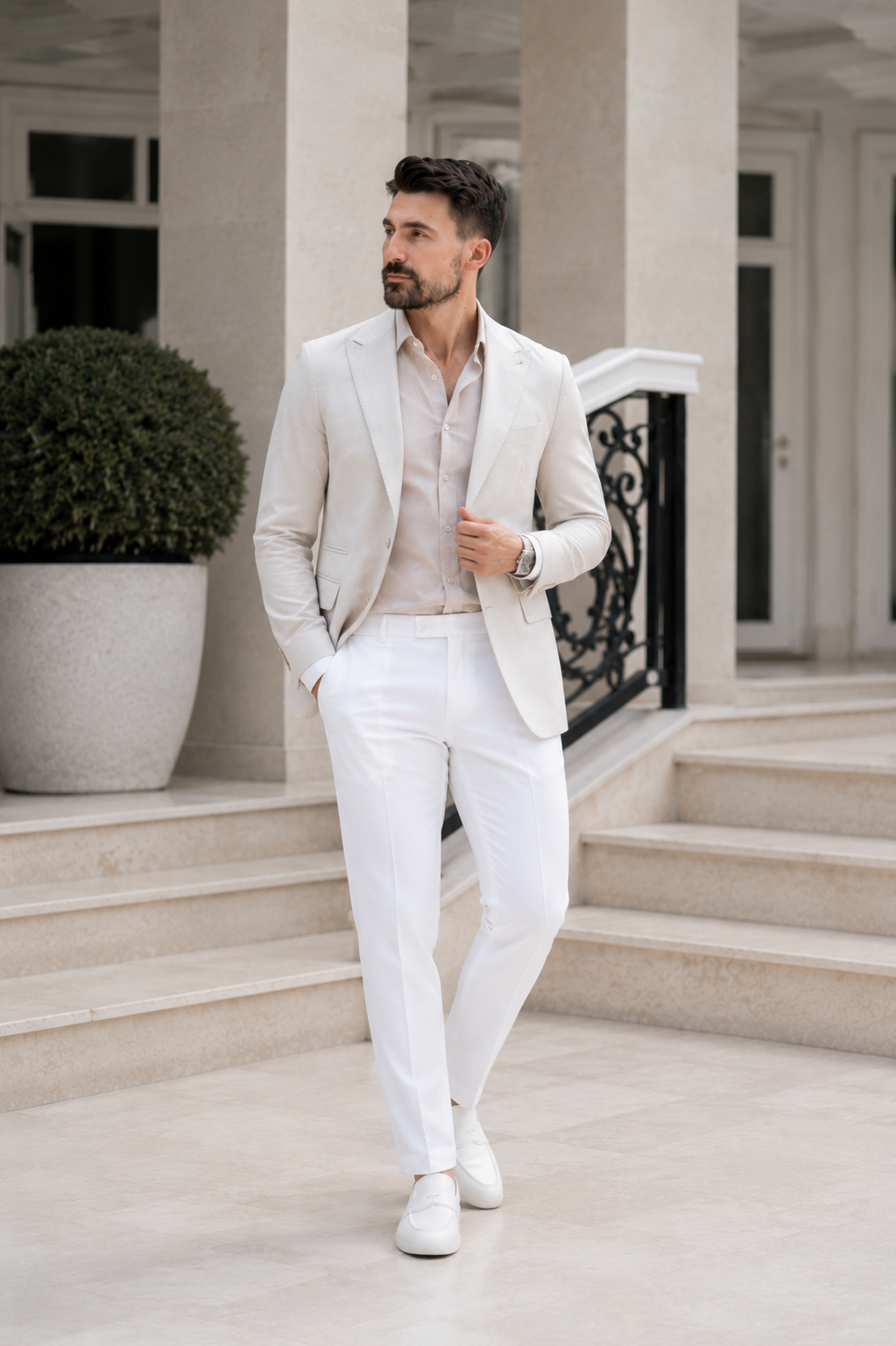Pantaloni Timeless alb