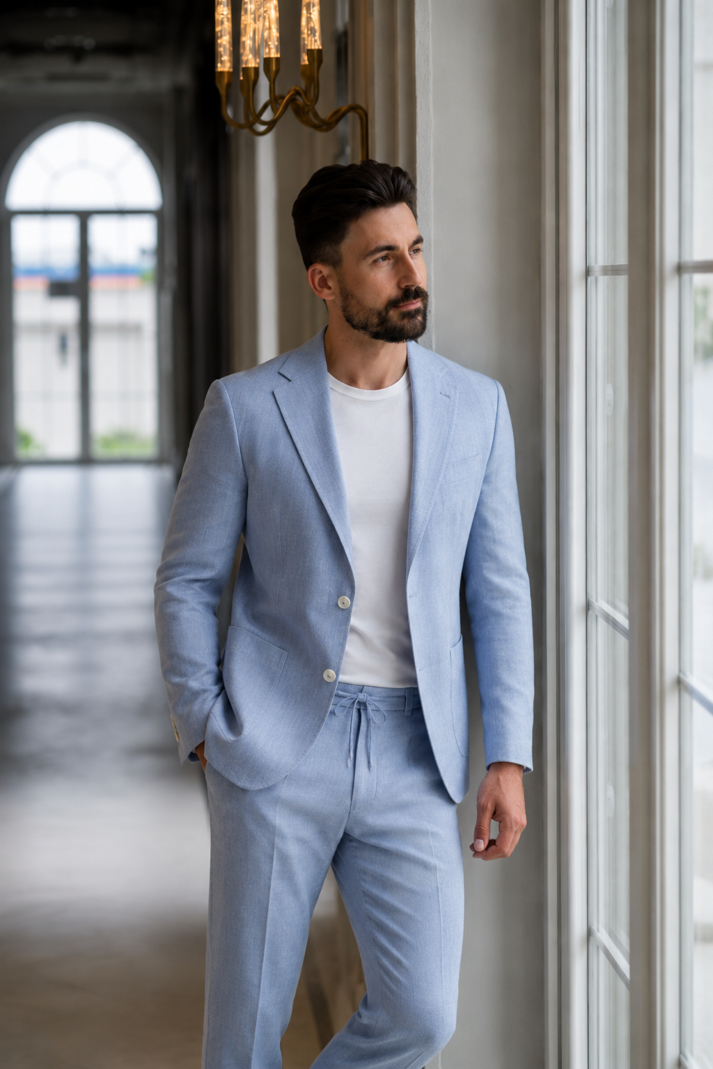Costum Comfort albastru deschis
