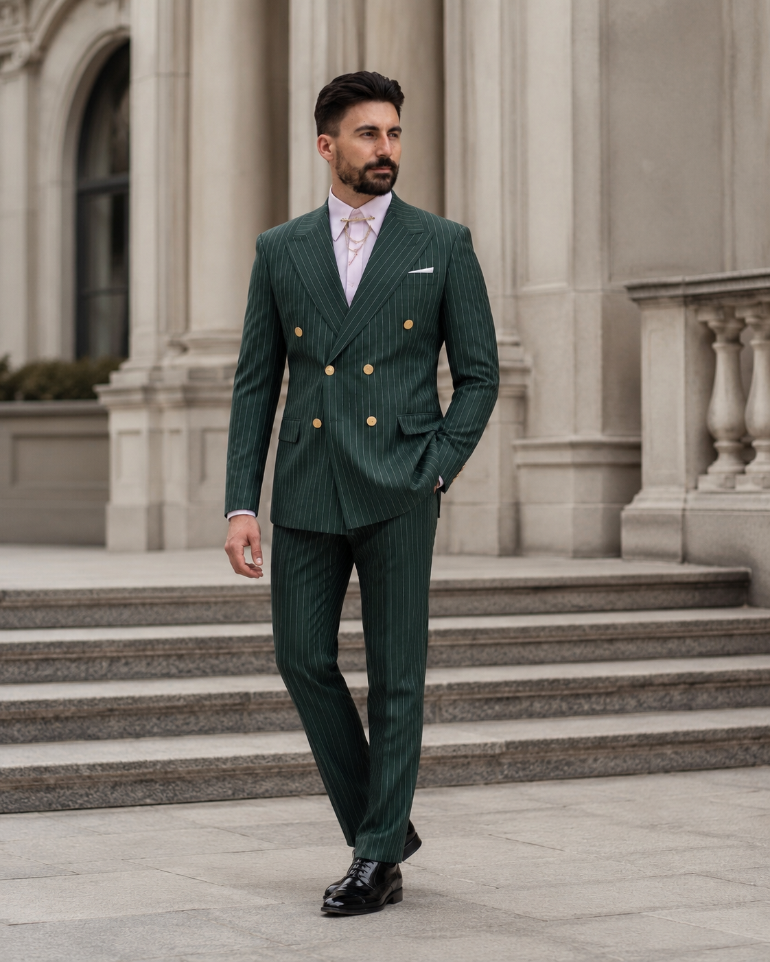 Costum Gold verde închis