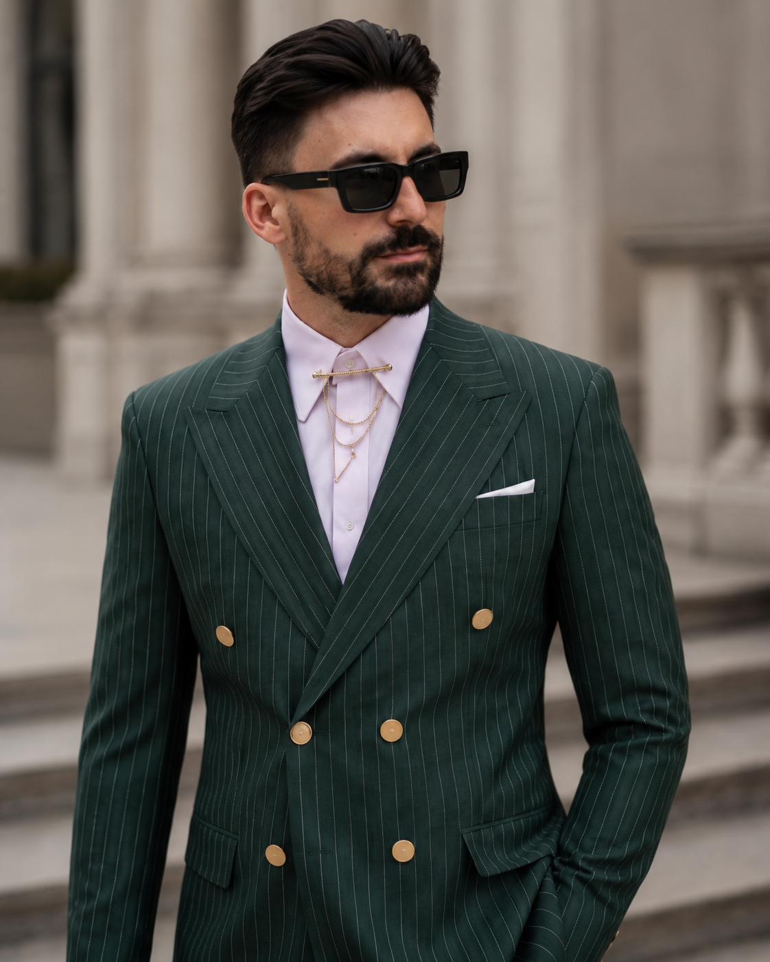 Costum Gold verde închis