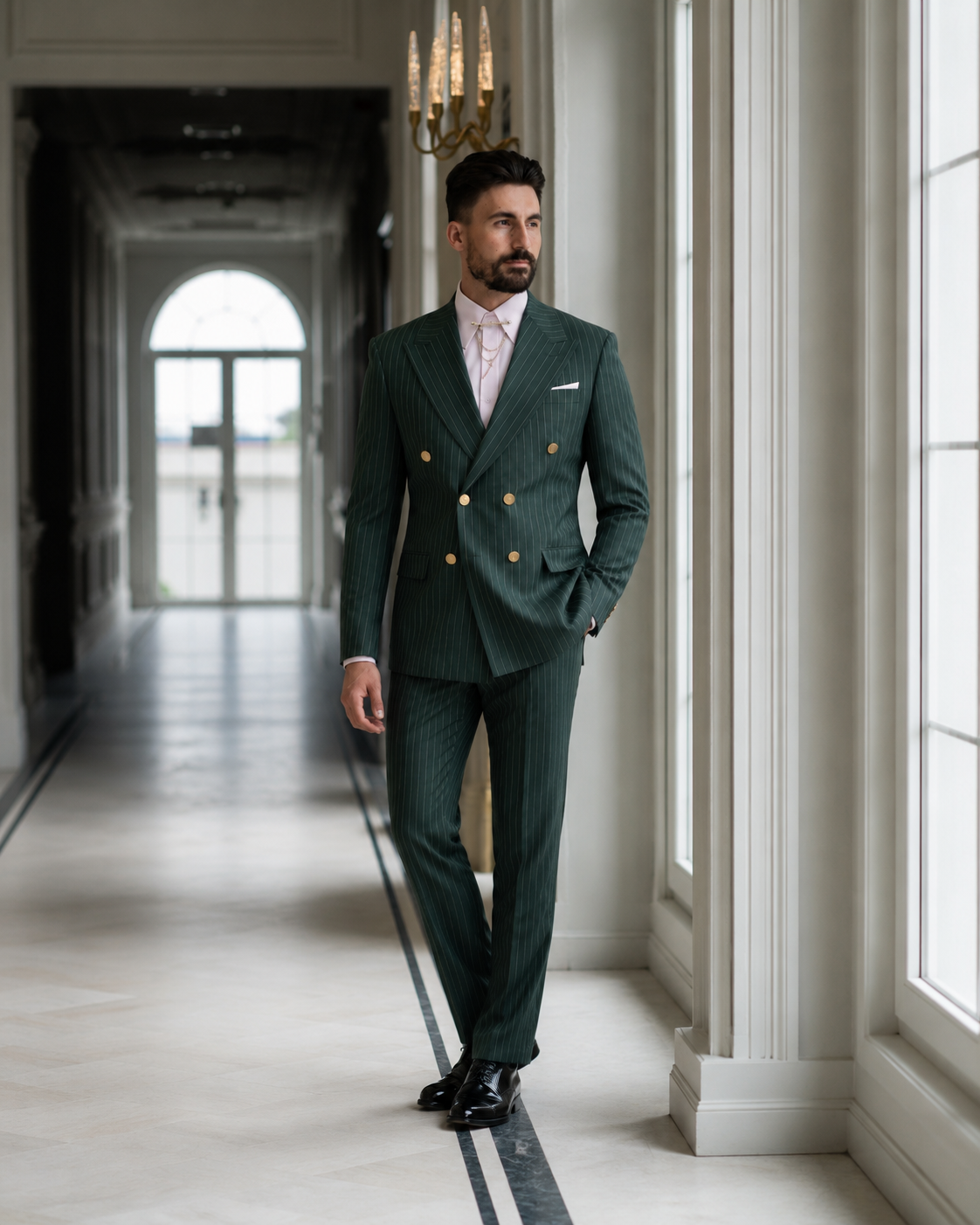 Costum Gold verde închis