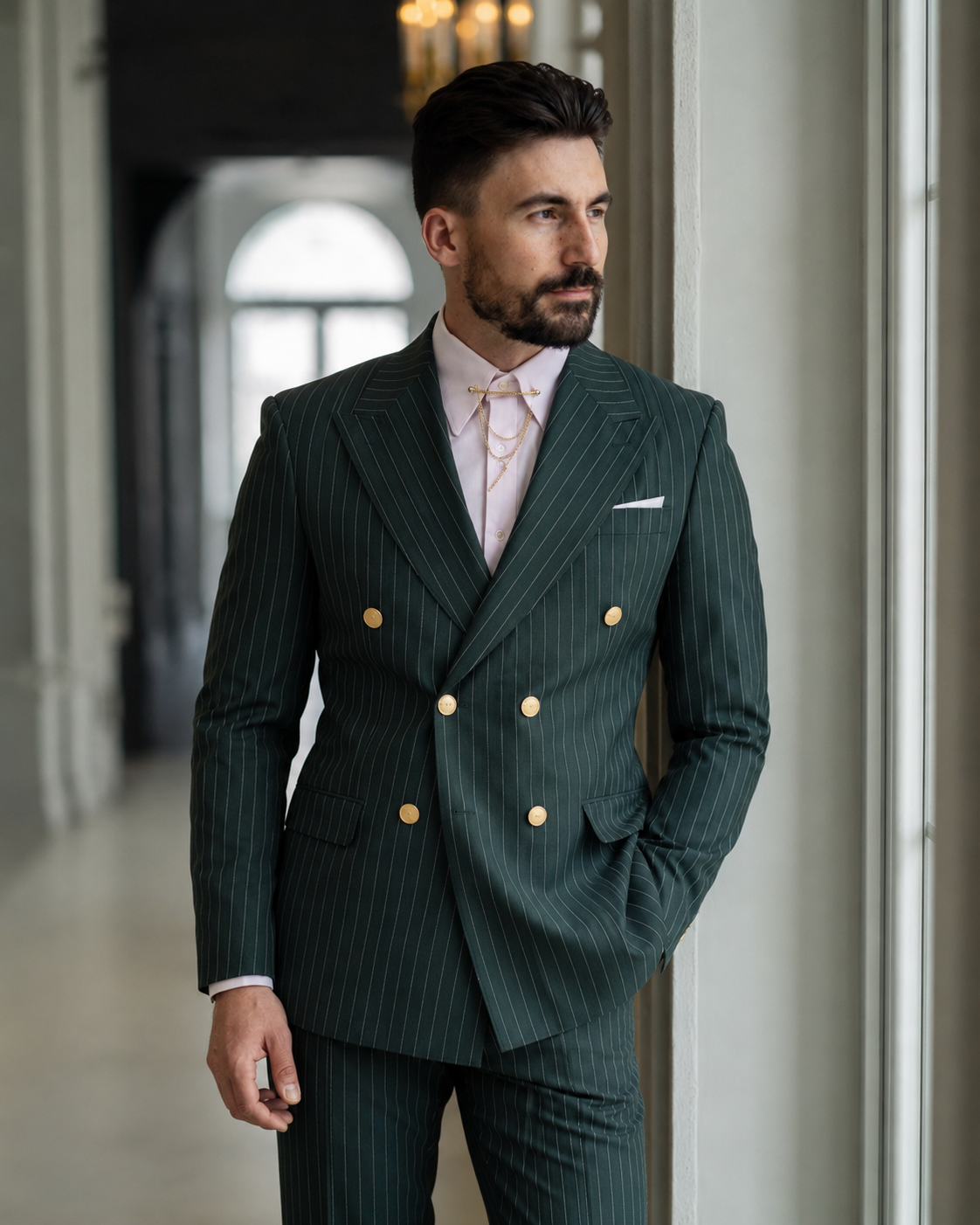 Costum Gold verde închis
