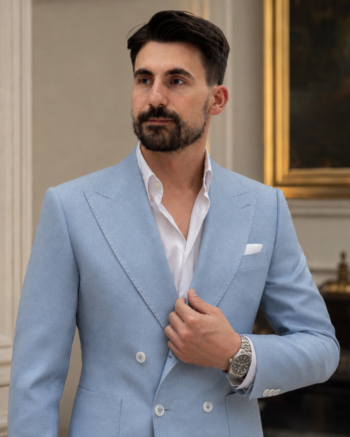Costum Marc albastru deschis
