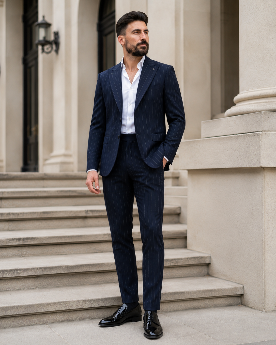 Costum Sandro bluemarin