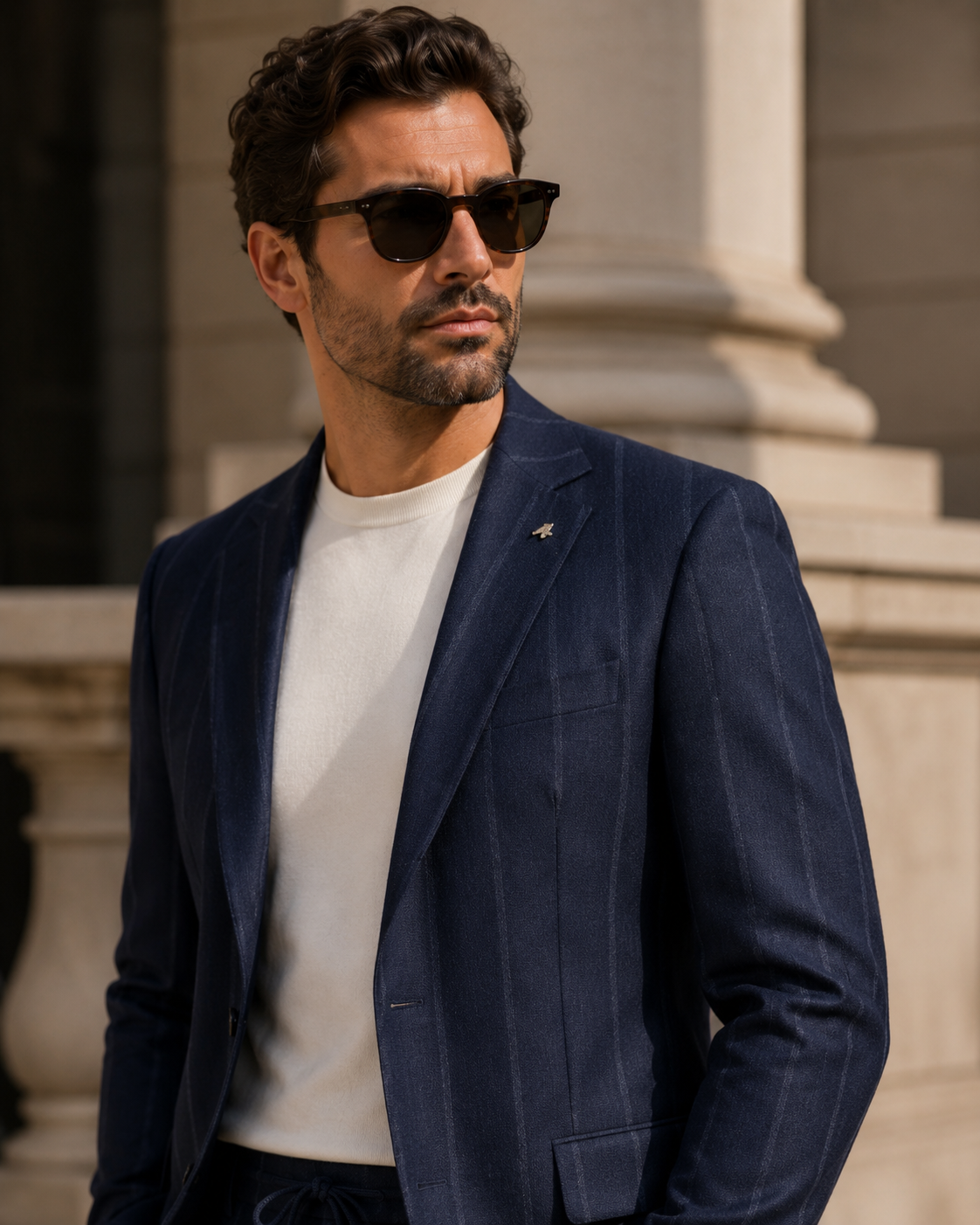 Costum Takim bluemarin cu dungi
