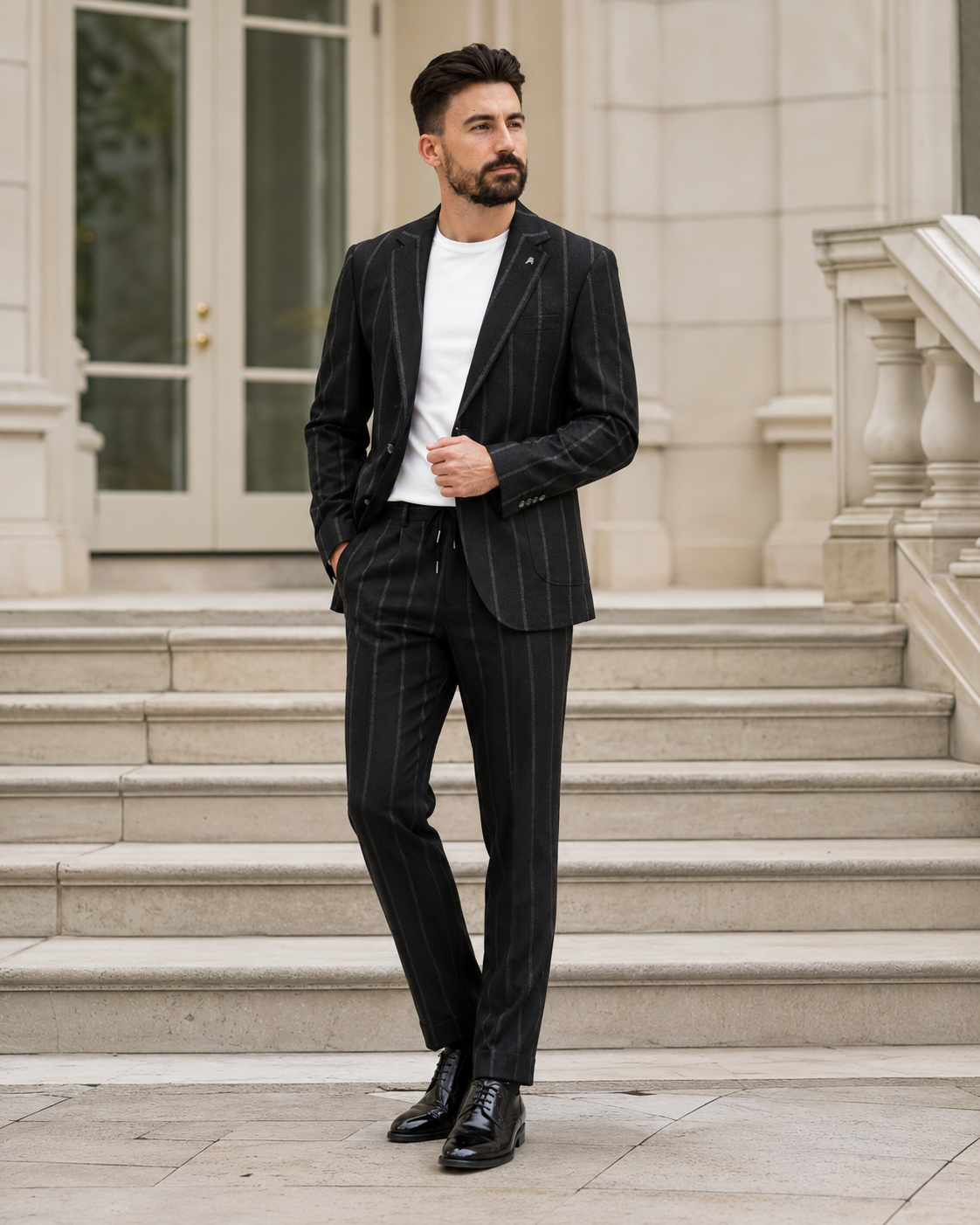 Costum Takim negru cu dungi