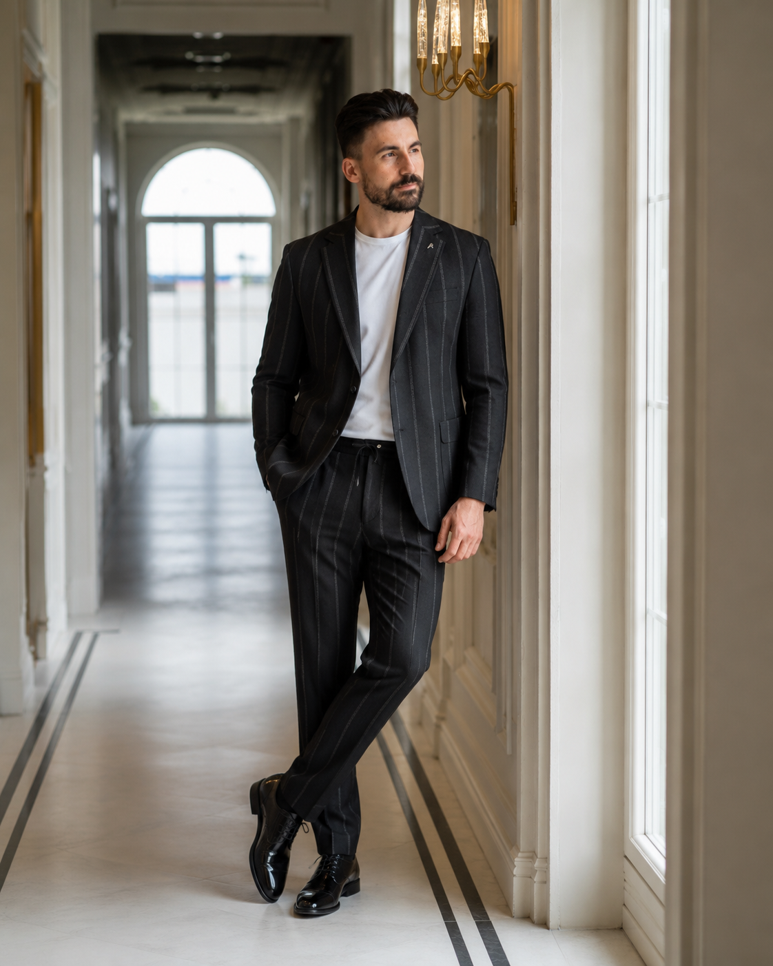 Costum Takim negru cu dungi