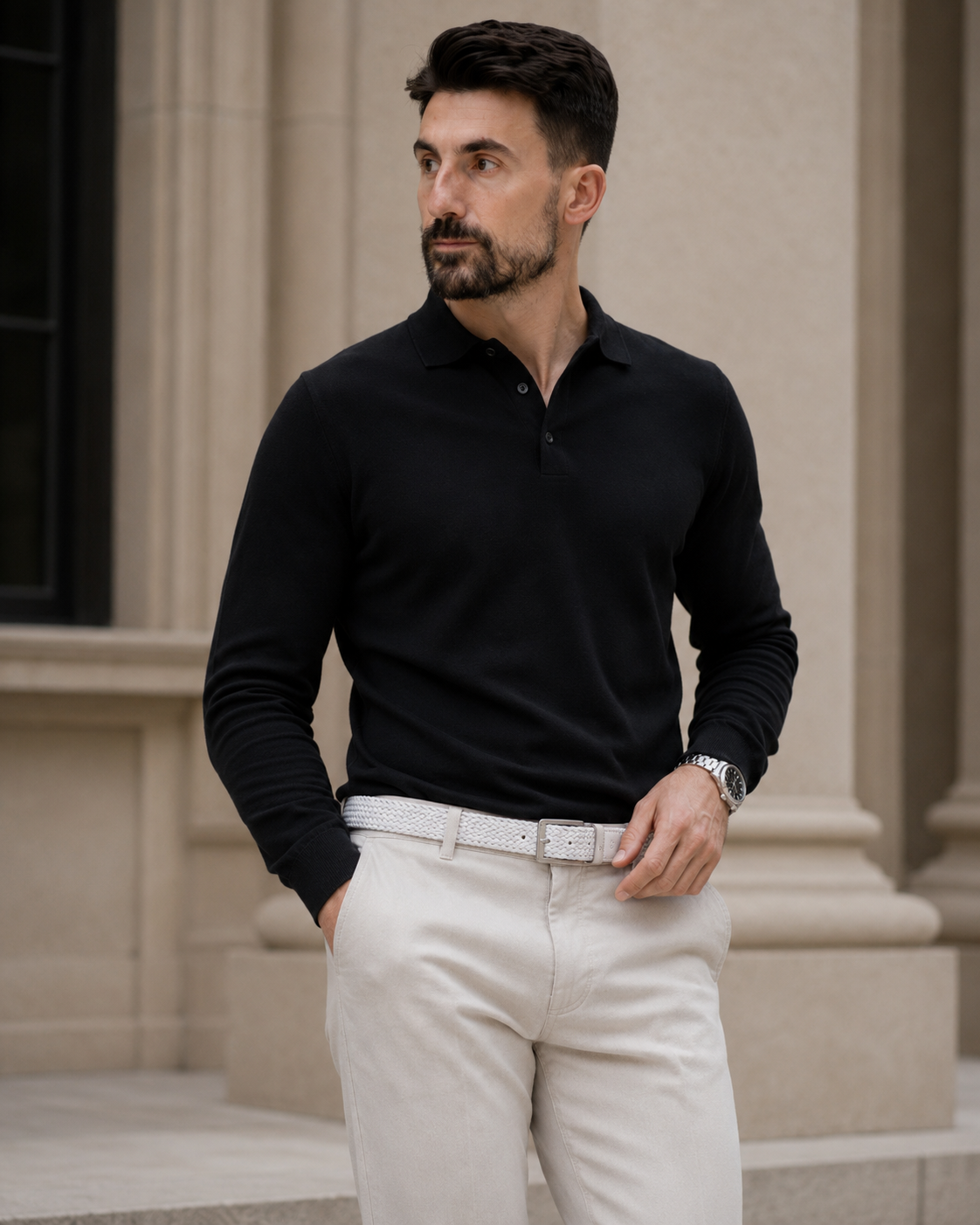 Curea Knitted albă