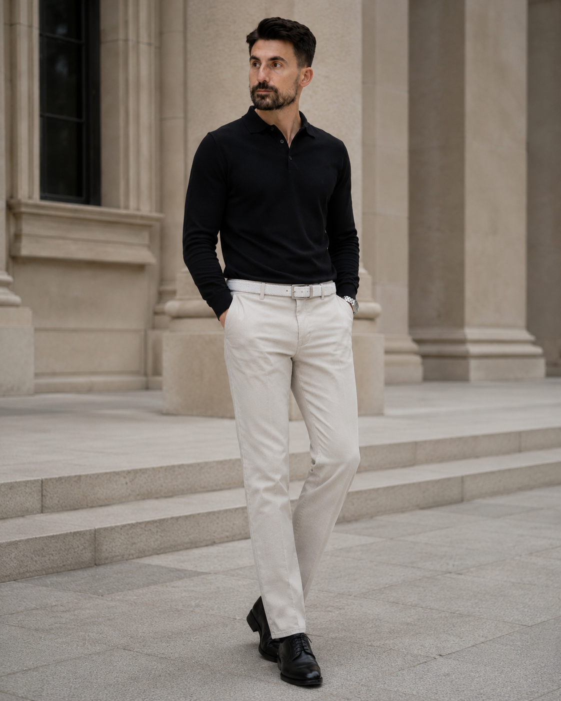Curea Knitted albă