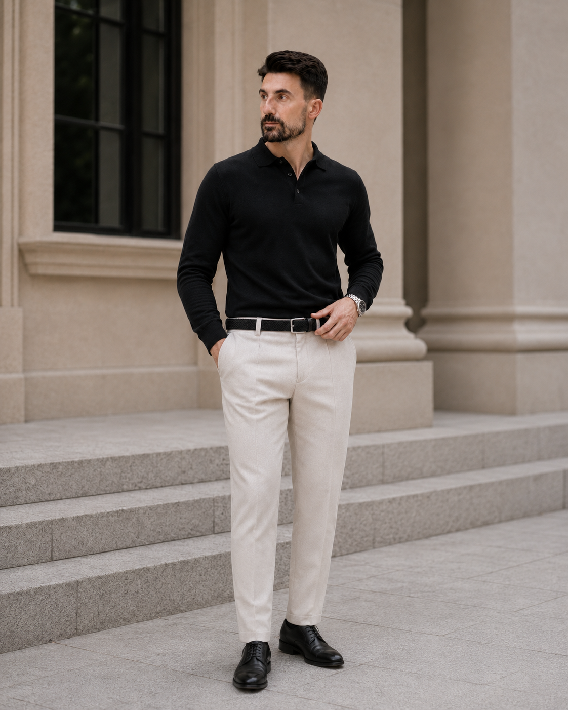 Curea Knitted neagră
