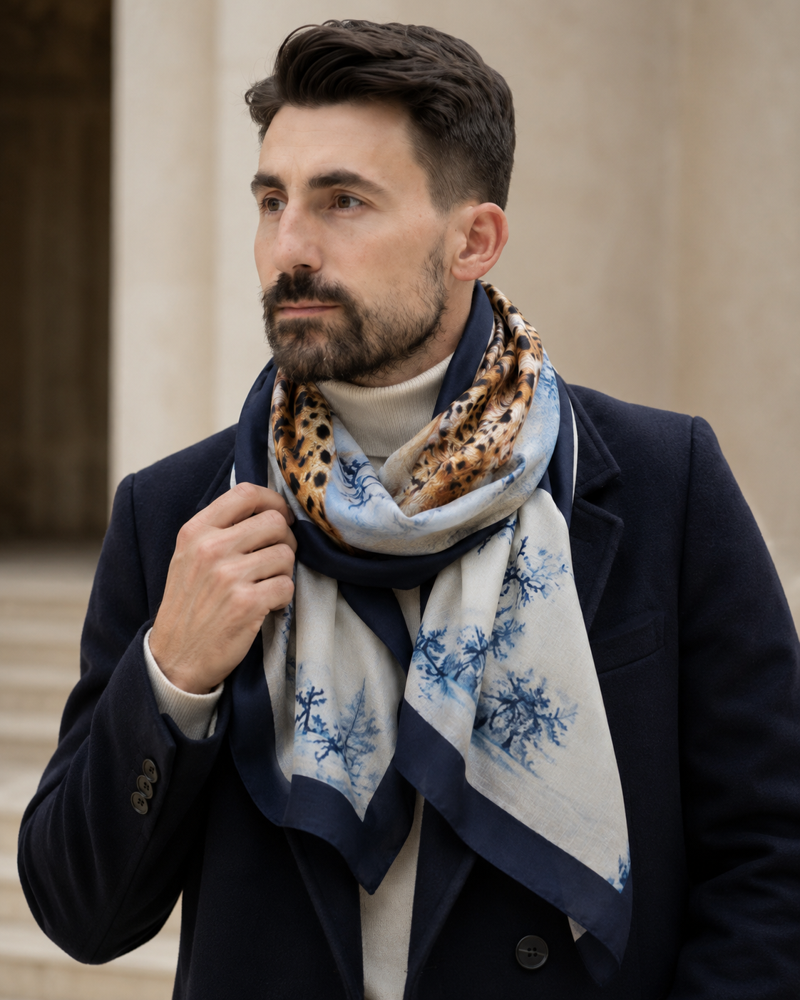 Eșarfă cu model leopard