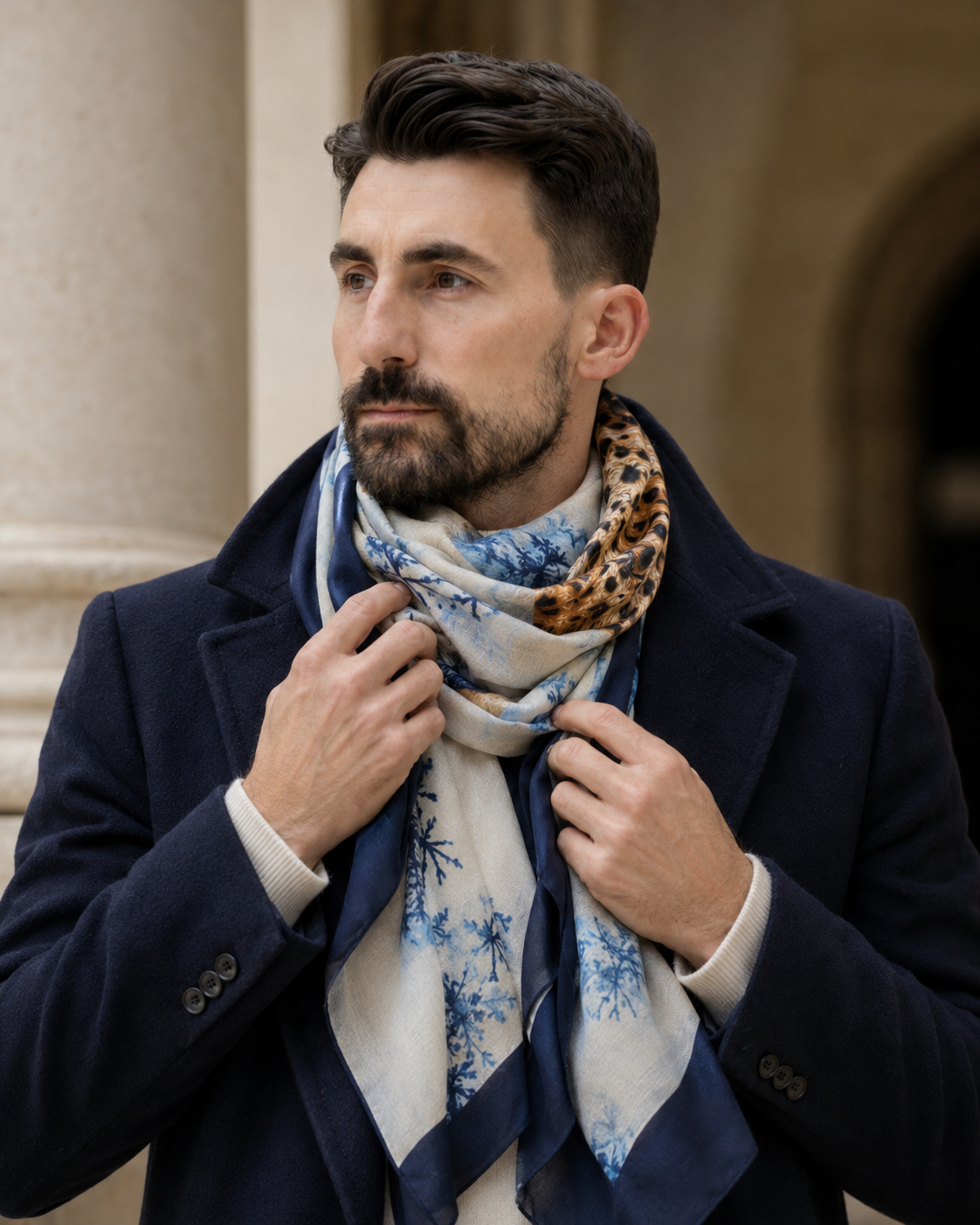 Eșarfă cu model leopard