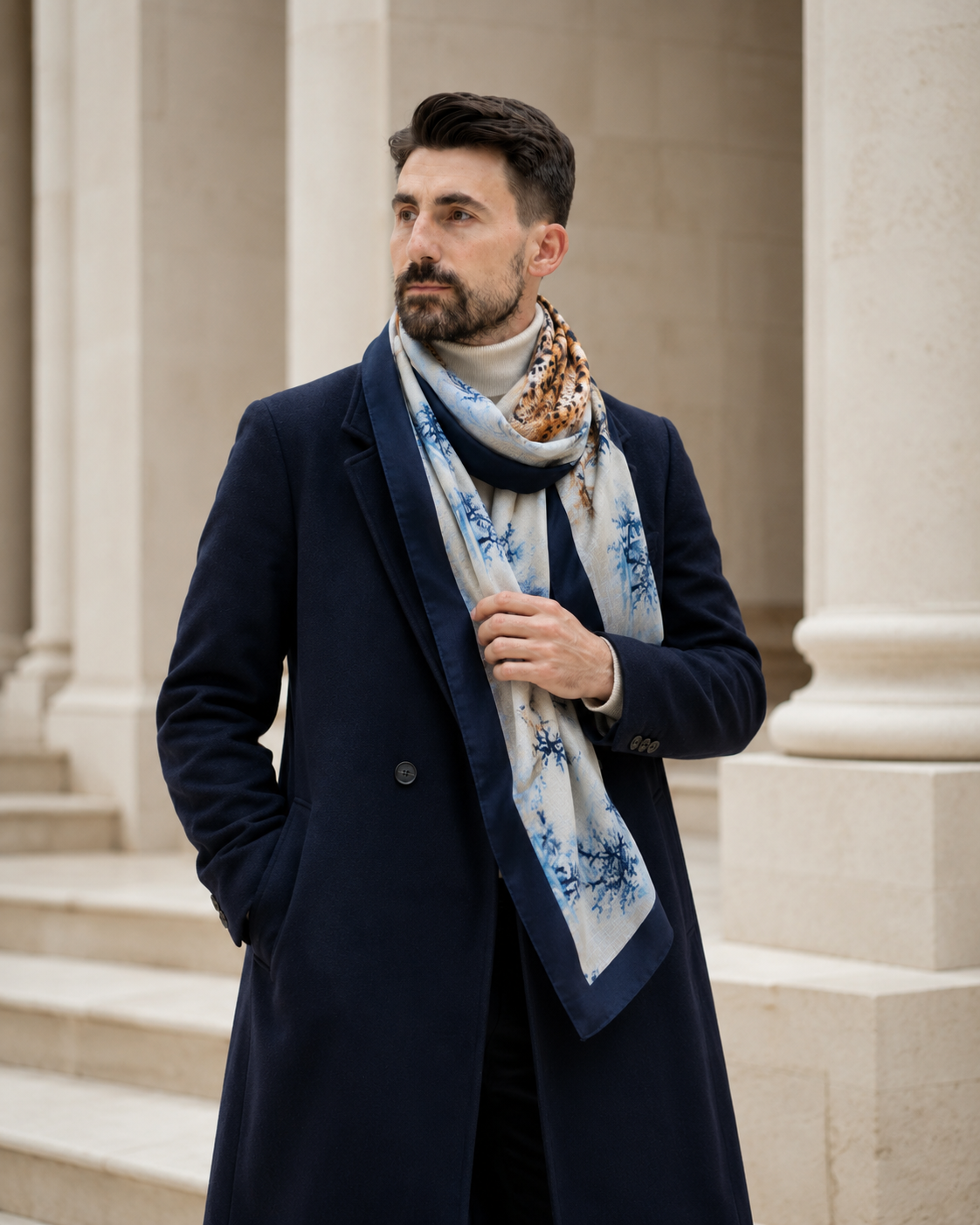 Eșarfă cu model leopard