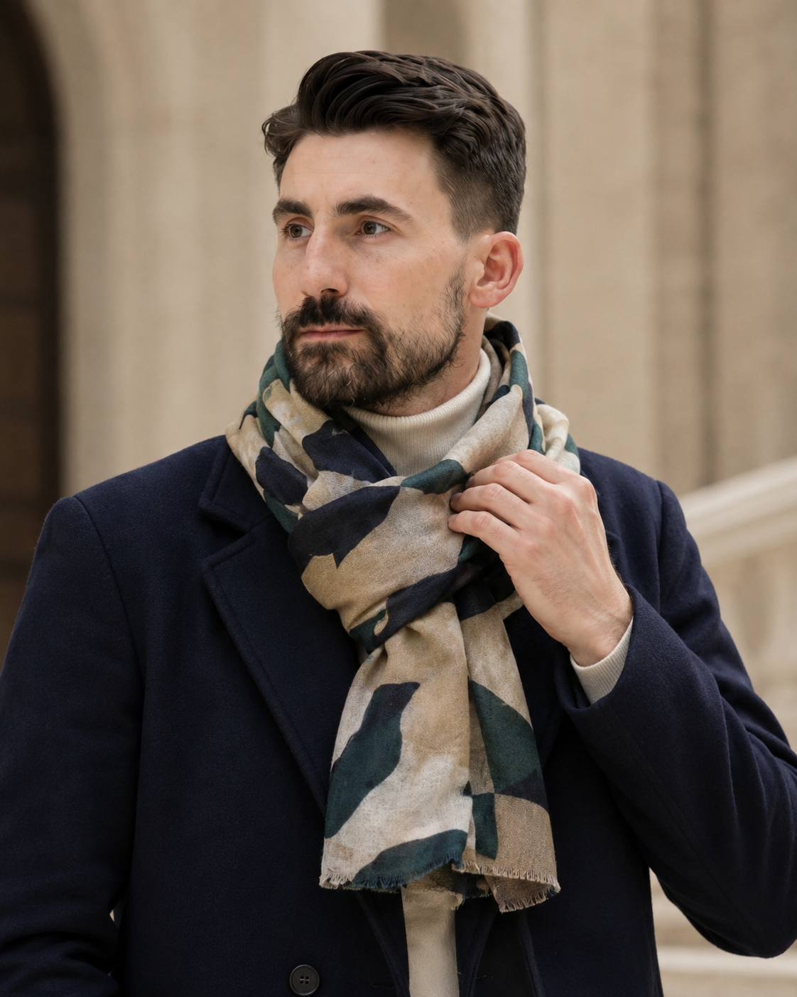Eșarfă cu model vânătoresc