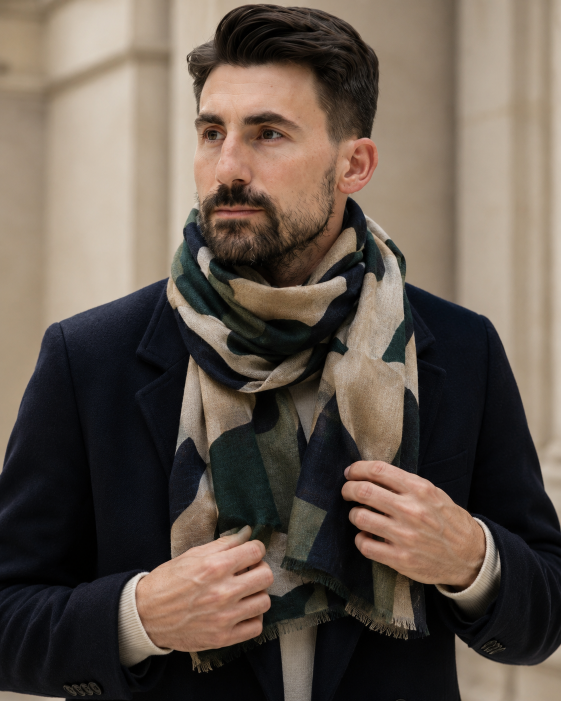 Eșarfă cu model vânătoresc
