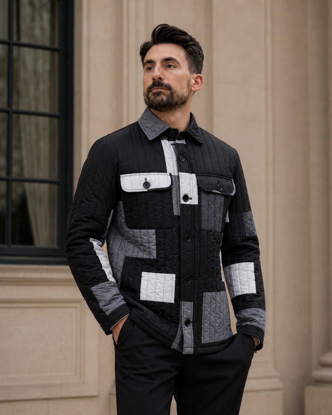 Geacă Patchwork neagră
