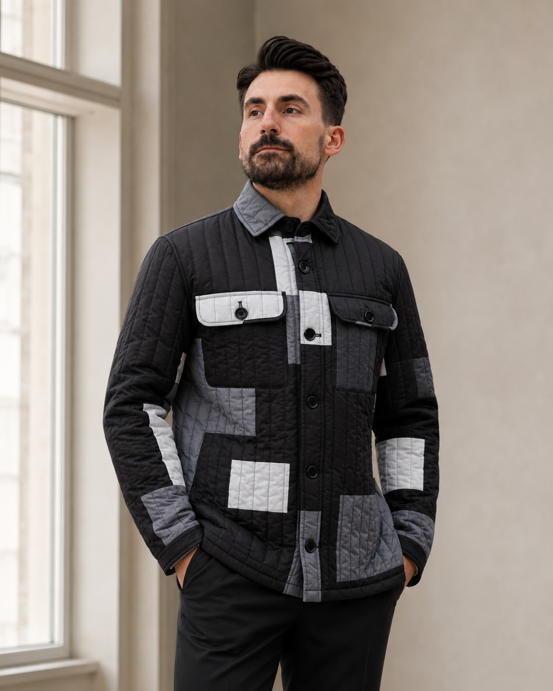 Geacă Patchwork neagră