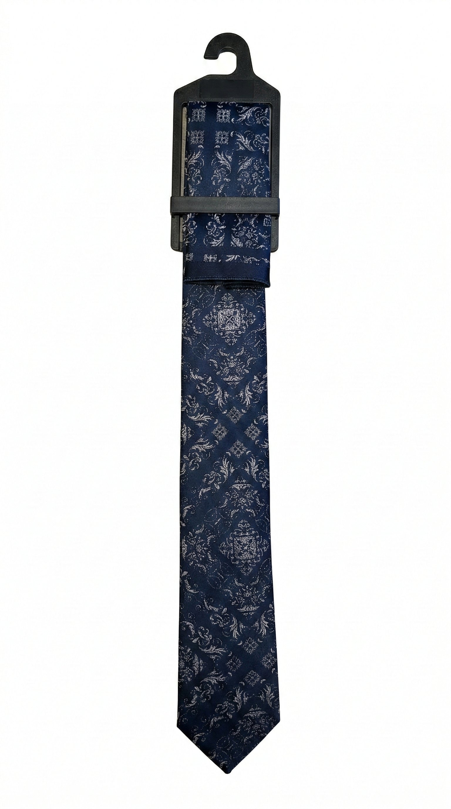 Cravată bluemarin cu model ornamentală