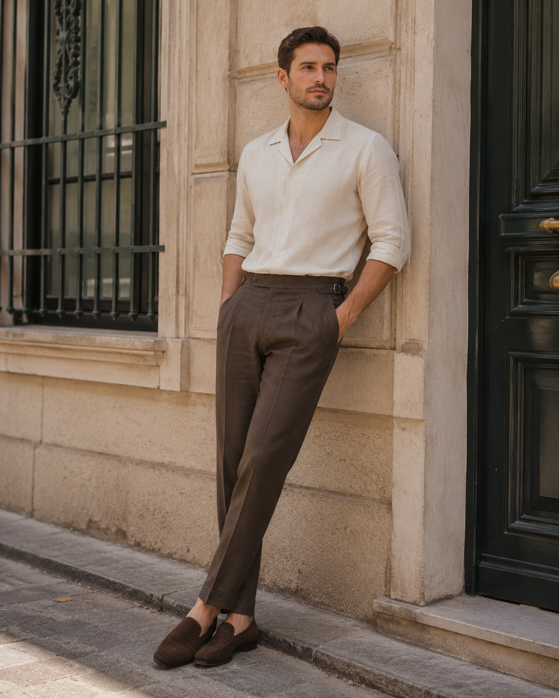 Pantaloni Orvello Maro din In