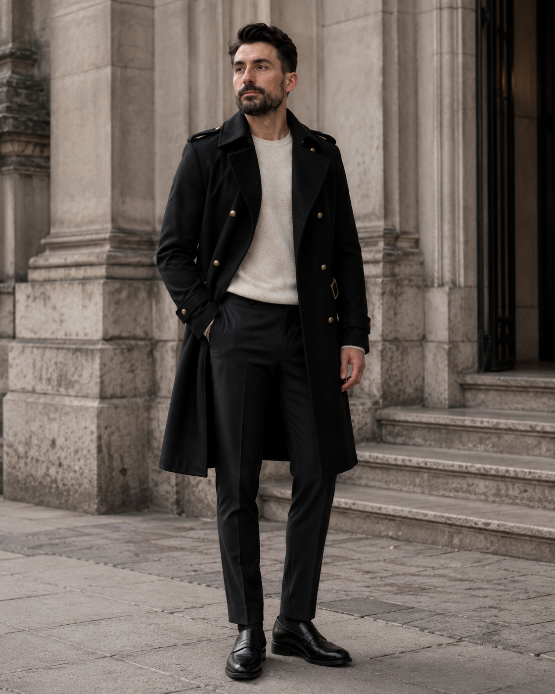 Palton Delmar negru