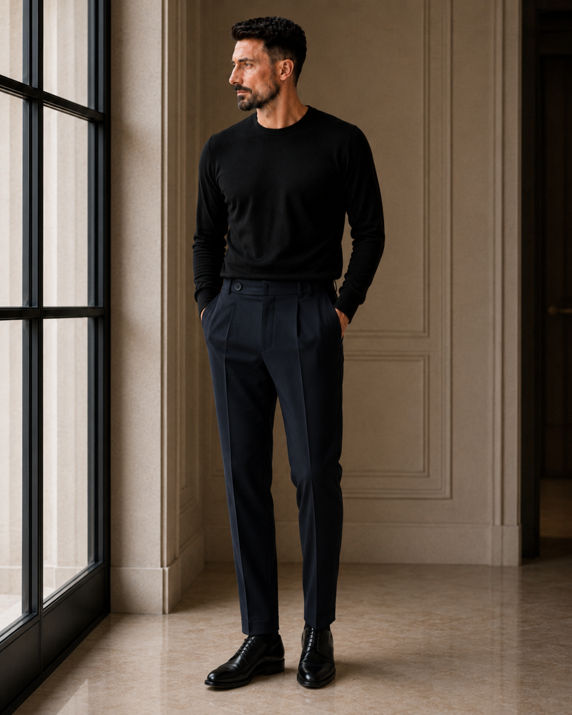 Pantaloni Baggy  Kwan bluemarin