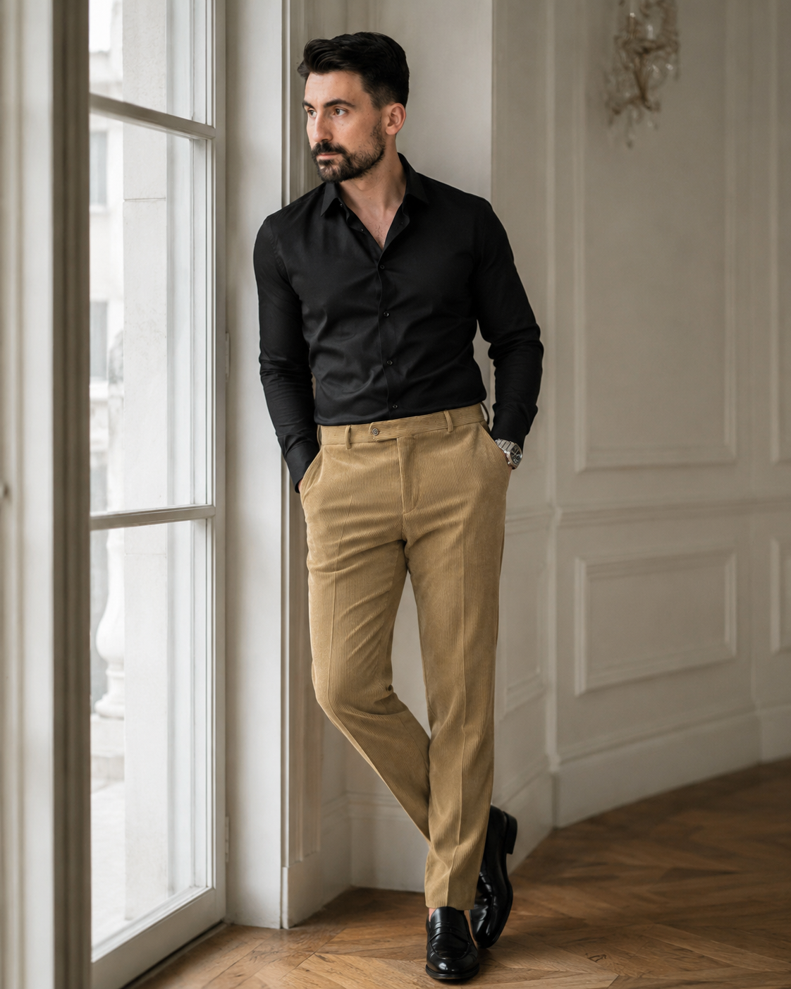 Pantaloni Fitilli Catifea maro