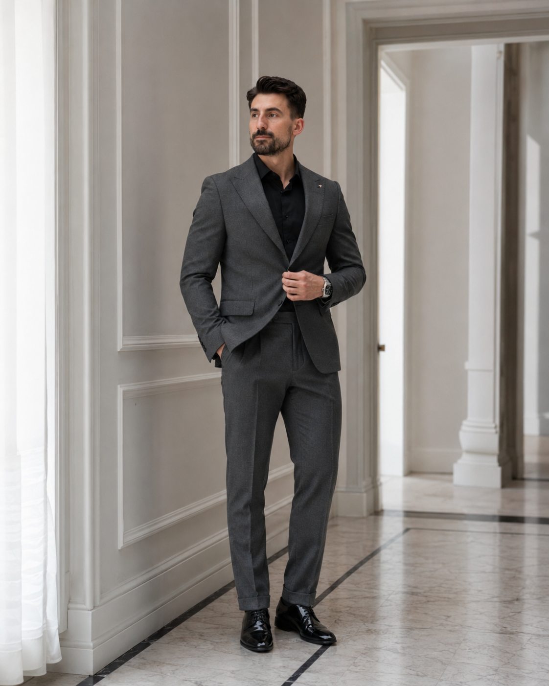 Pantaloni Flanel gri