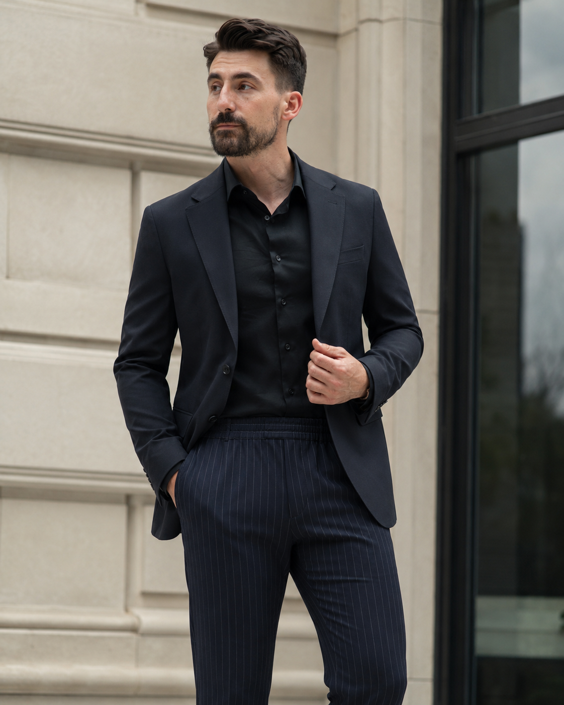 Pantaloni Guilo bluemarin